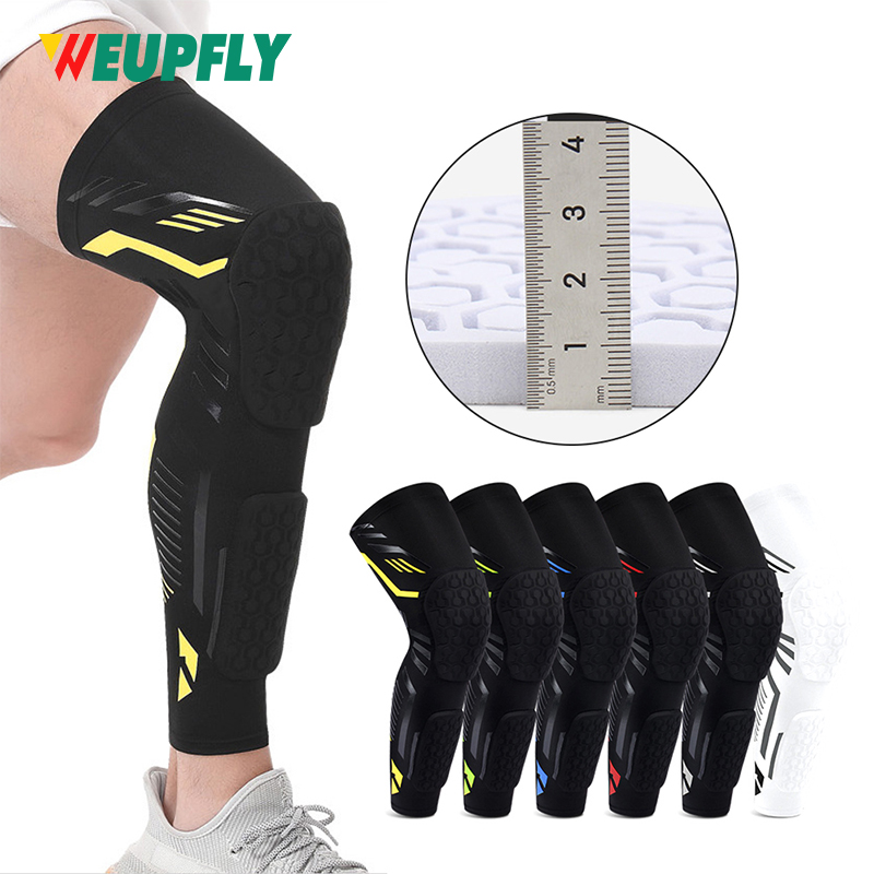 1/2PCS Knee Calf Padded Compression Leg Sleeve Thigh Sports Protective Gear Shin Brace Support for Football Volleyball Soccer