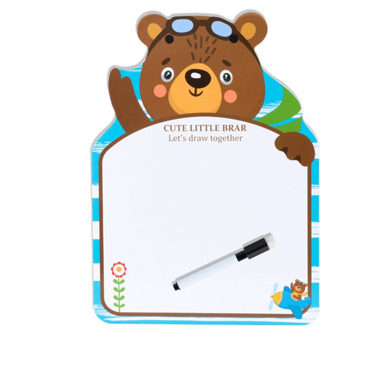 Giocattoli da tavolo da disegno a doppia faccia cancellabili in legno per bambini giocattoli da lavagna riutilizzabili per bambini giocattoli da lavagna da colorare giocattolo educativo per l&#39;apprendimento precoce: bear