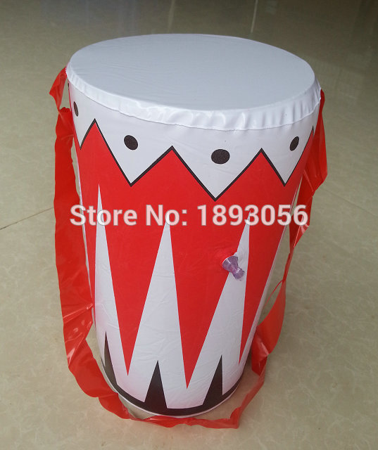 Inflable de juguete Tambor de juguete de Simulación instrumento tambor tambor de La Cintura Decoración Fuentes Del Partido de Evento Prop Cheerleading Fan Horns