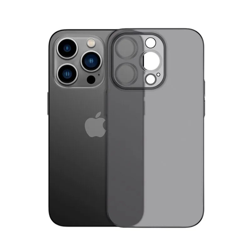 Coque de téléphone conviviale rée ultra fine pour iPhone, coque arrière pour Apple iPhone 13 Pro Max Mini, 15, 14 Plus, PP 256: Aluminium / Black