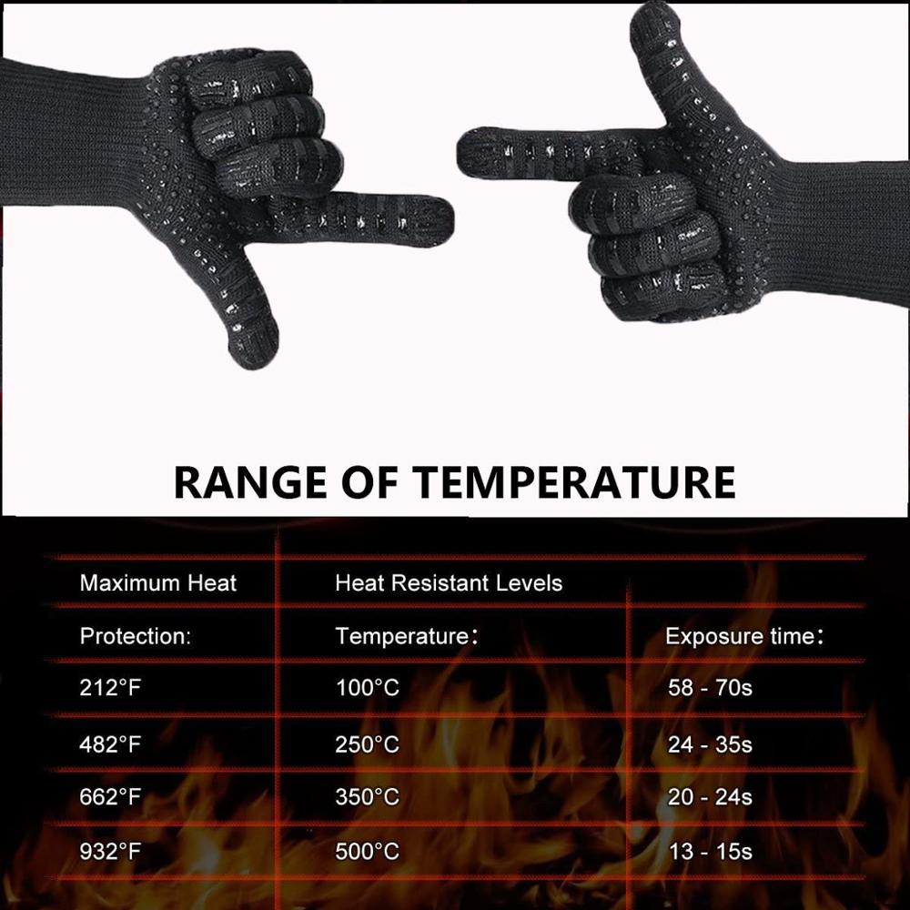 Multi-Purpose Extreme Heat Resistant BBQ Oven Gloves Handling Food Right on Cast Iron Fireproof Indoor Outdoor Use