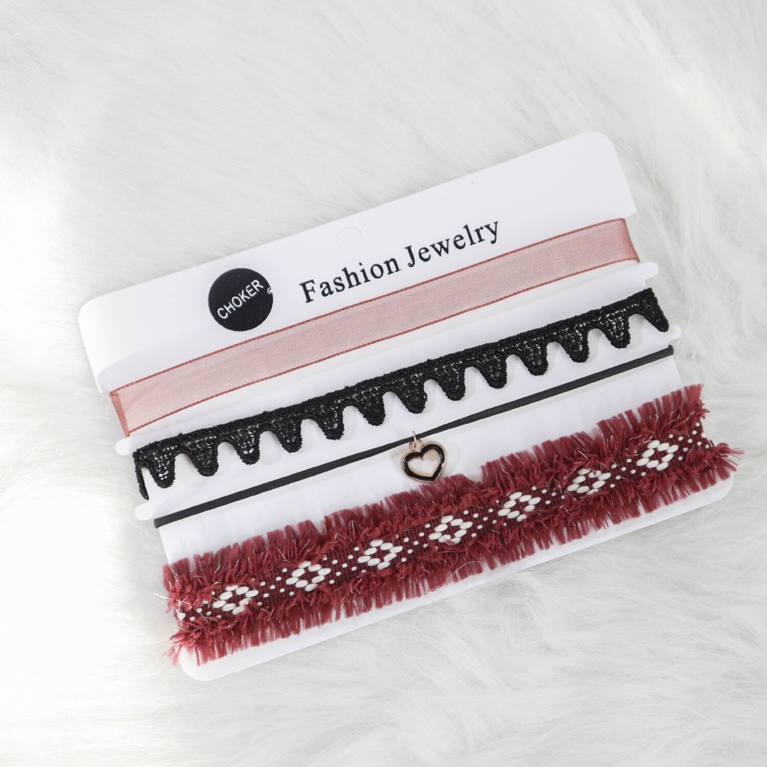 4 st/set populära multicolor sammet choker spets halsband rep kedja lager chocker vintage charm smycken för kvinnor: 4
