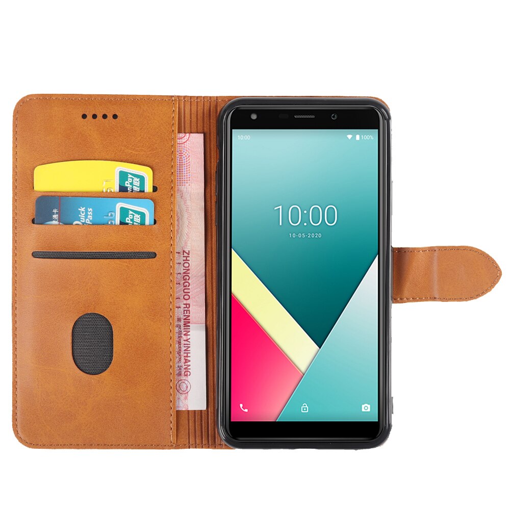 Para wiko y61 leve e à prova de choque capa protetora caso da aleta do telefone com id slot para cartão premium couro do plutônio resistente a riscos: Yellow