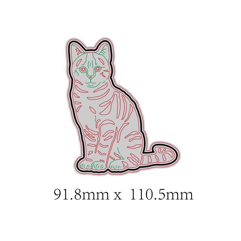 Cat Love Heart Decoration Metal Cutting Die Stencil for DIY Scrapbooking album Embossing DIY Paper Cards Craft: 003