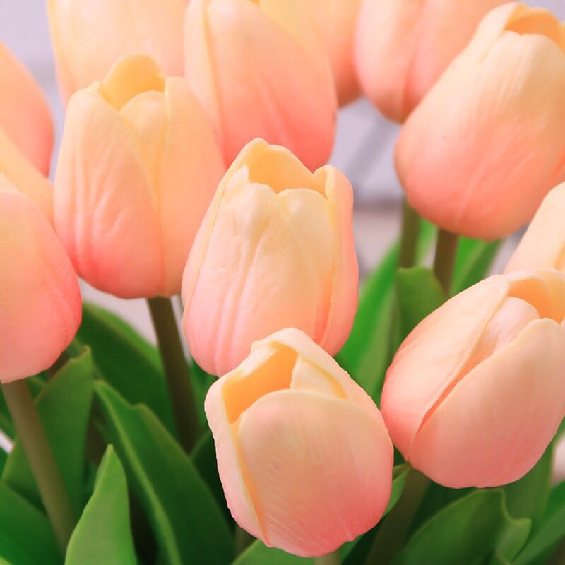 1PC PU Latex Tulips Artificial Flowers Bouquet Real Touch Tulip Artificiales Para Decora Mini for Home Wedding Decoration Flower