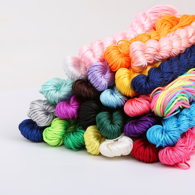 240 m/10 roll 1.0mm Nylon Koord Draad Chinese Knoop Macrame Rattail Willekeurige gemengde voor Mode Armband Gevlochten
