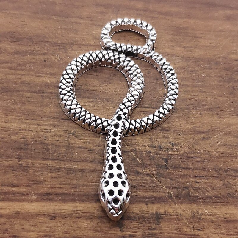 5Pcs 46*26Mm Snake Hangers Animal Snake Charms Hangers Voor Maken Diy Sieraden Earring Ketting Accessoires Bevindingen