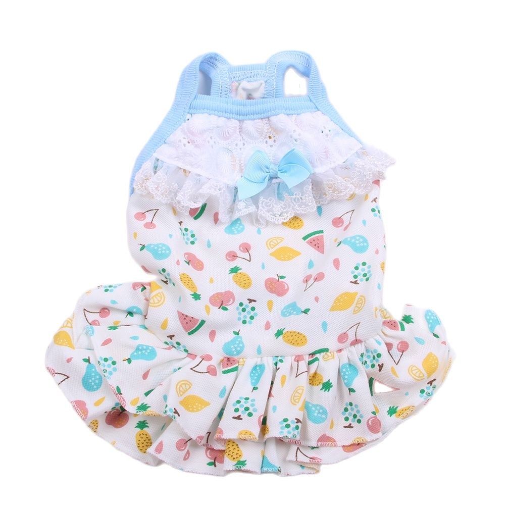 Hund Katze Kleid Weste Sommer Kleidung Obst Druck Haustier Welpen Frühling/Sommer Kleid 5 Größen: L