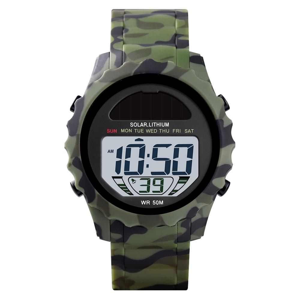 Digitale Horloge Voor Mannen Luxe Skmei Mannen Sport Horloges Chronograaf Datum Display Horloge Heren 50 M Waterdichte Horloge: green