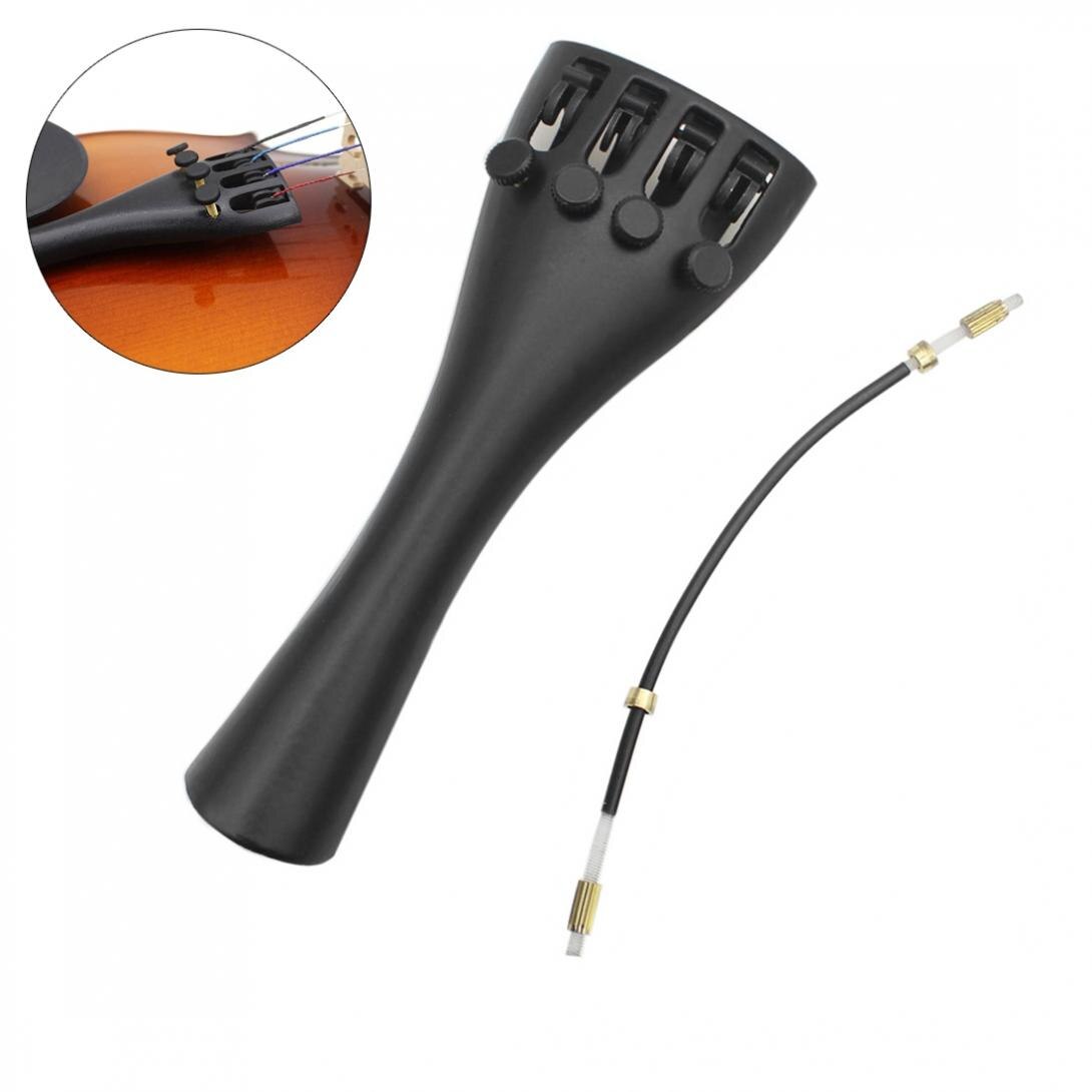 3/4 4/4 Violin Parts Kit with Aluminum Alloy Tailpiece 4 Fine Tuners and Tail Rope