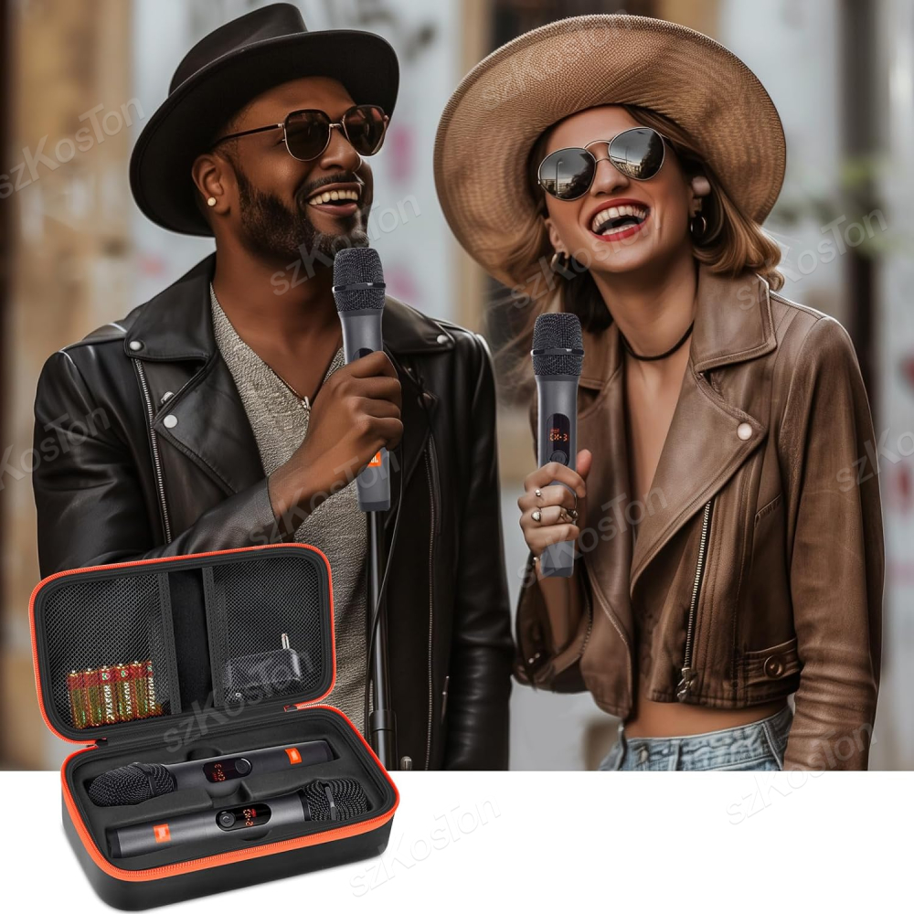 Etui na mikrofon bezprzewodowy do systemu bezprzewodowego JBL z dwoma mikrofonami Uniwersalna podręczna torba podróżna z podwójnym mikrofonem do śpiewania karaoke