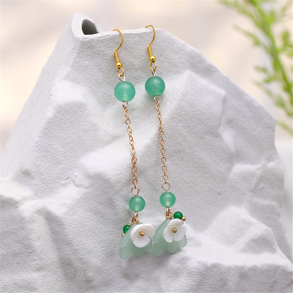 Women's Earrings Chinatown Cosplay Chinese Game Role Jewelry Lotus Style Simple Flowers With Chinese Cheongsam