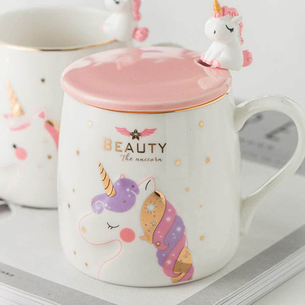 Tasse à café licorne en céramique, avec jolie cuillère licorne, tasse du matin, nouveauté café thé lait, , 380ML,