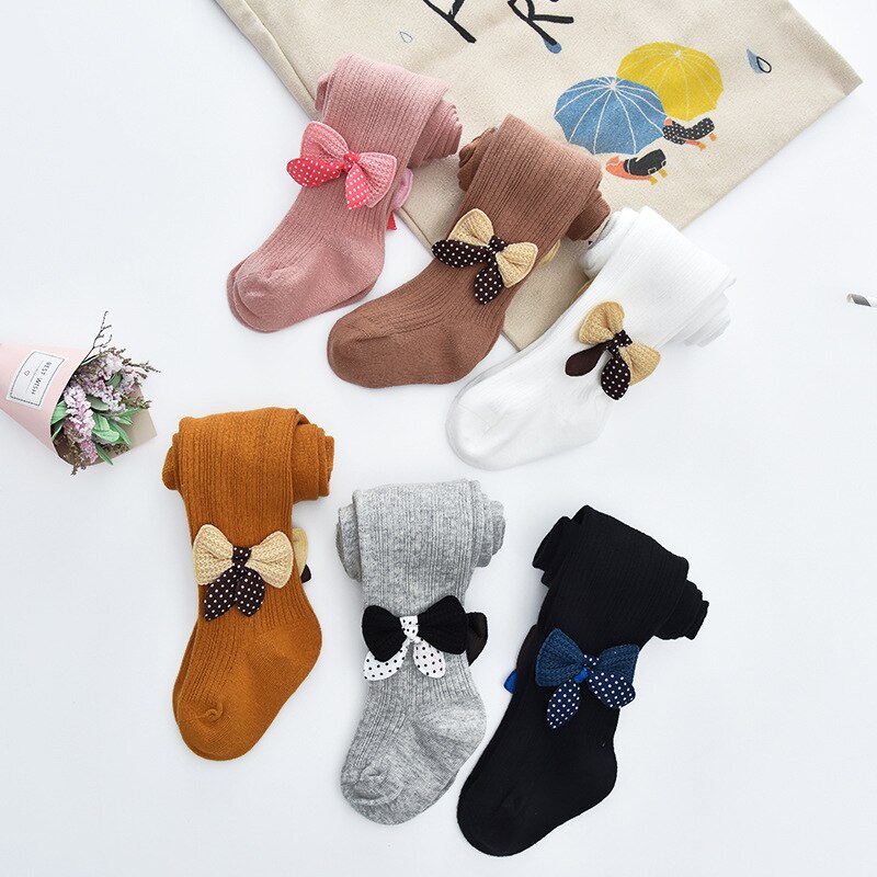 Strik Baby Meisje Panty Herfst Winter Baby Meisje Kleding Dot Bows Panty Soft Kids Peuter Kousen
