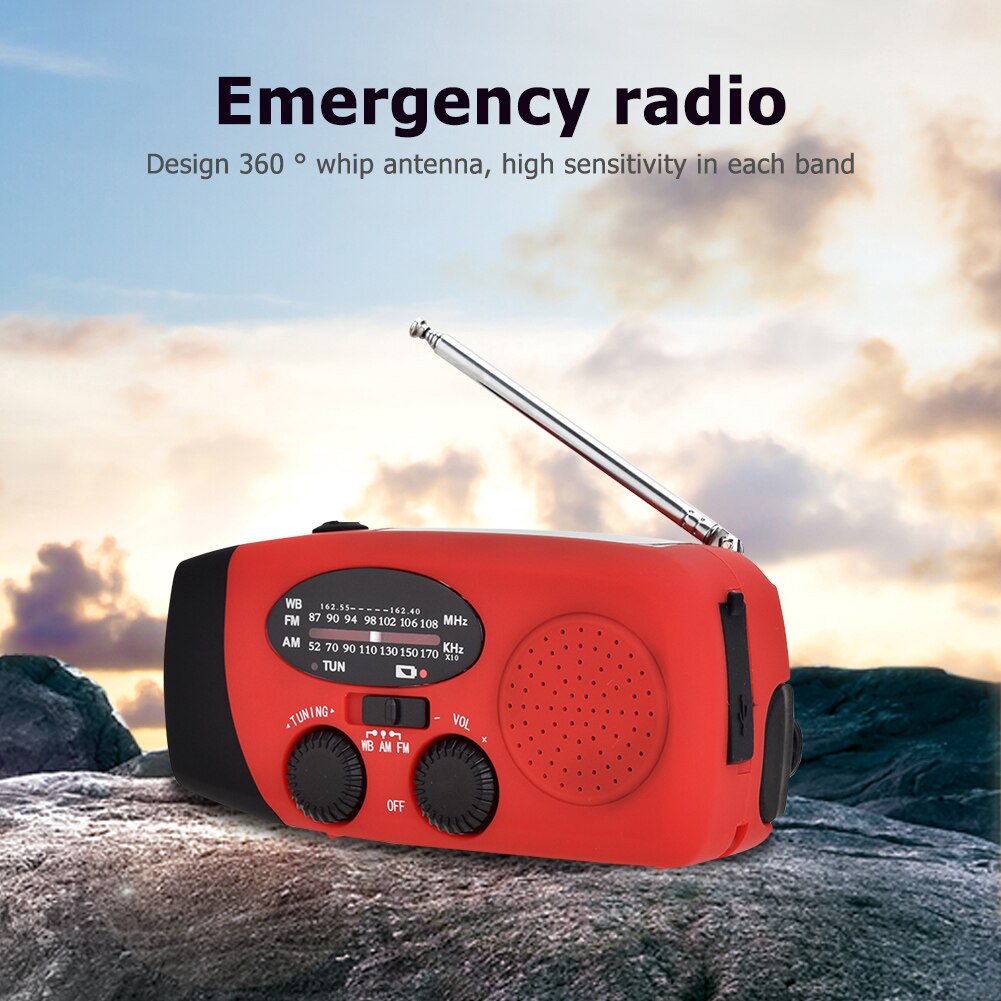 Multifunctionele Hand Radio Solar Crank Dynamo Powered Am/Fm/Noaa Weather Radio Gebruik Emergency Led Zaklamp En Power bank