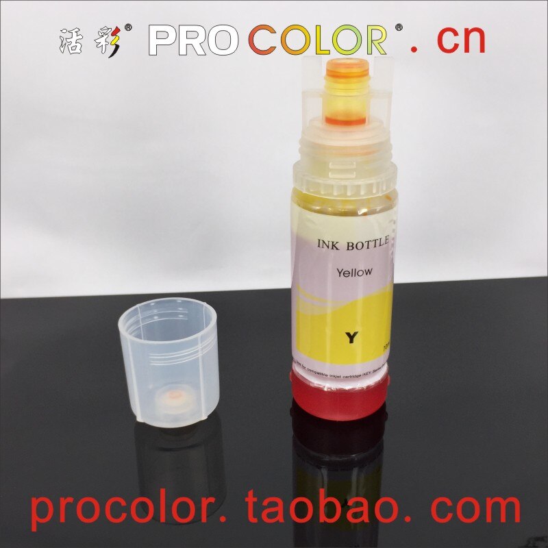 T 102 502 T502 EcoTank CISS Dye ink refill kit For Epson ET-2700 ET-2750 ET-3700 ET-3750 ET-4750 ET 2700 2750 3700 3750 printer: 70ML-Yellow-Dye ink