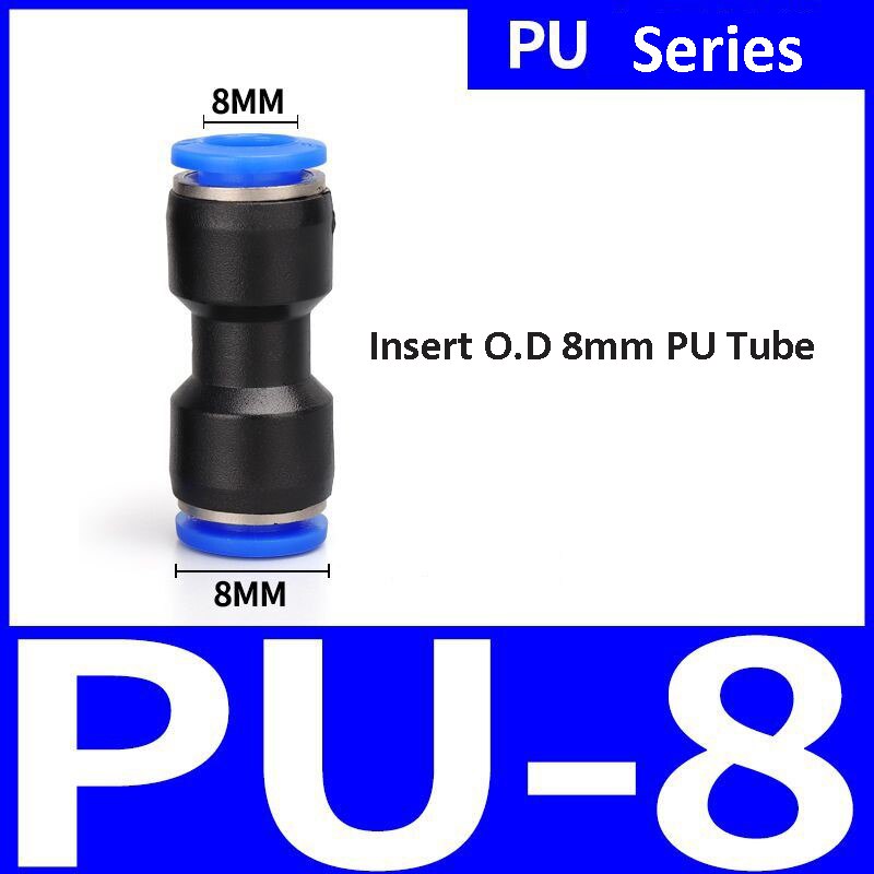 Pneumatiske fittings fitting plastkoblinger pu  pg 4mm 6mm to 8mm 10mm luft vannslange rør push-in rett luft hurtigkobling: Gress grønt