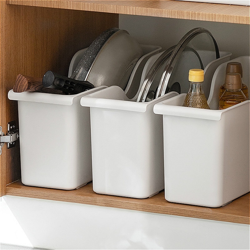 Kitchen Storage Box Container Cupboard Tableware Cookware Storage Box Plastic Spice Rack Cosmetic Sorting Case Home Organization