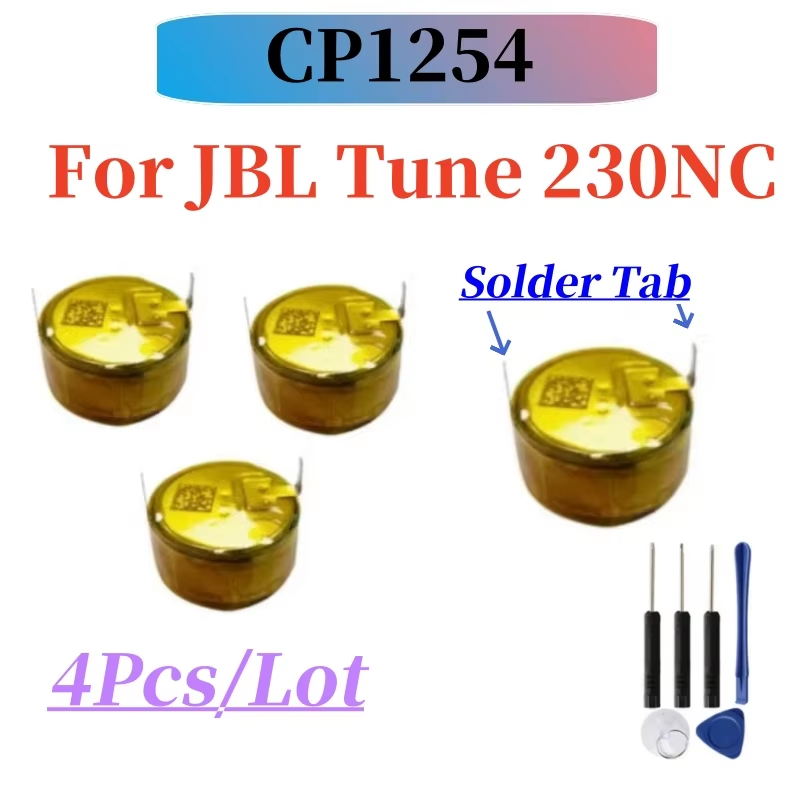 2Pcs 10Pcs CP1254 3.7v 0.259Wh Bluetooth Headset Battery For JBL Tune 230NC 230 NC TWS Earbuds T230NC +free tools: Yellow