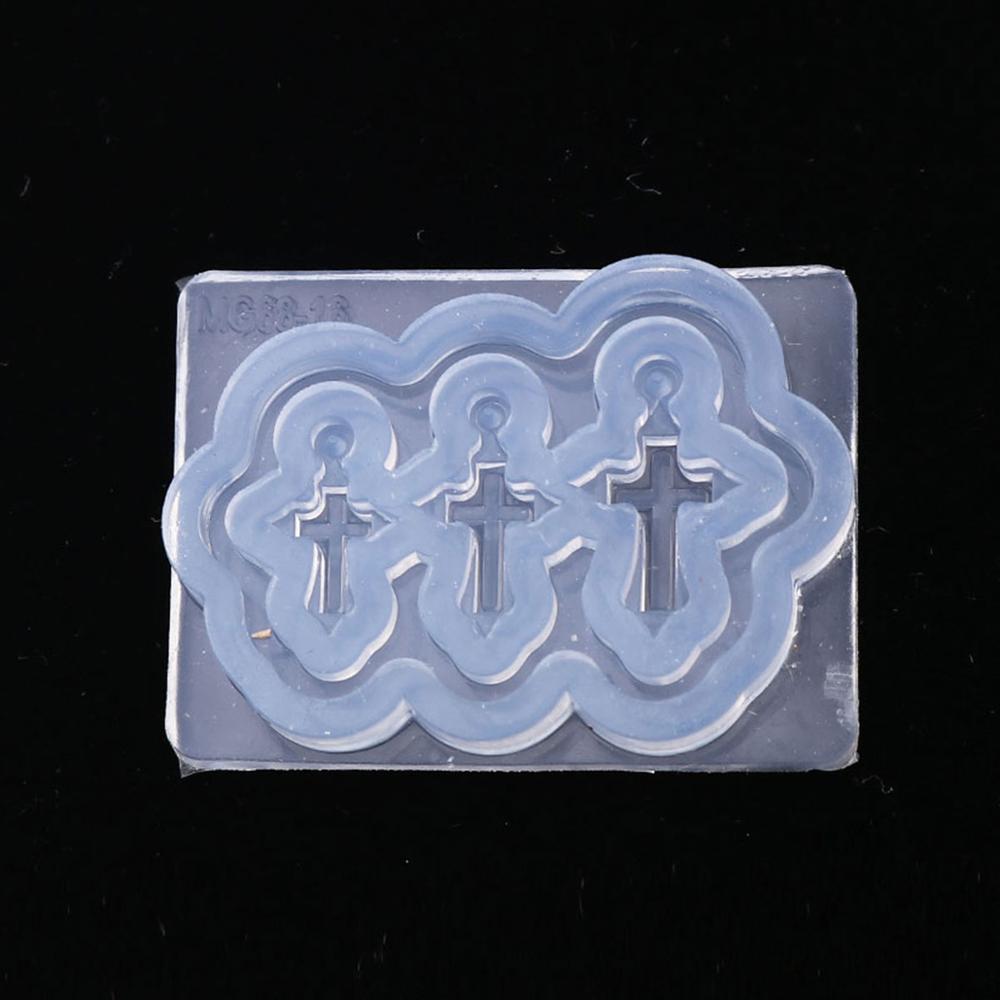 Doreen Scatola di Silicone Stampo In Resina Per Monili Che Fanno Rettangolo Trasparente Sereno Croce Gioielli FAI DA TE Regali di 3.6cm x 2.7 cm, 1 pezzo