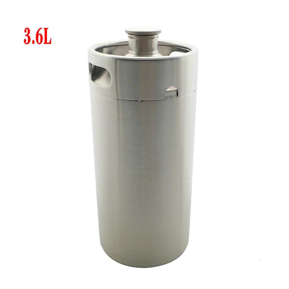 128oz 3.6L Stainless Steel Growler - 1 Gallon Mini Keg Style Growler Unbreakable Homebrew keg for beer bar