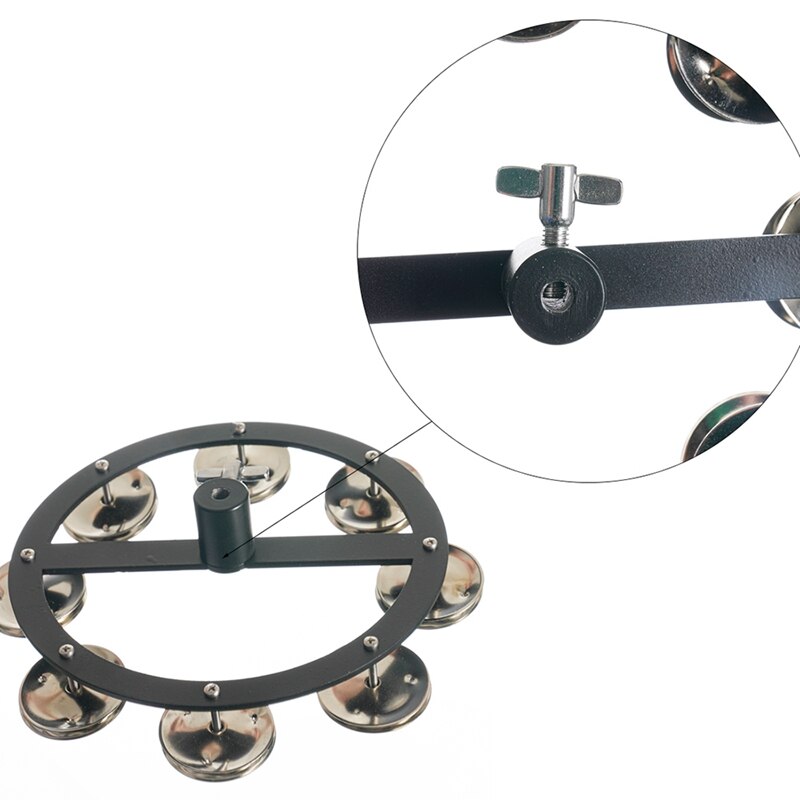 Hi-hat tambourine portátil com linha de aço tambor instrumento hi-hat pandourine acessórios
