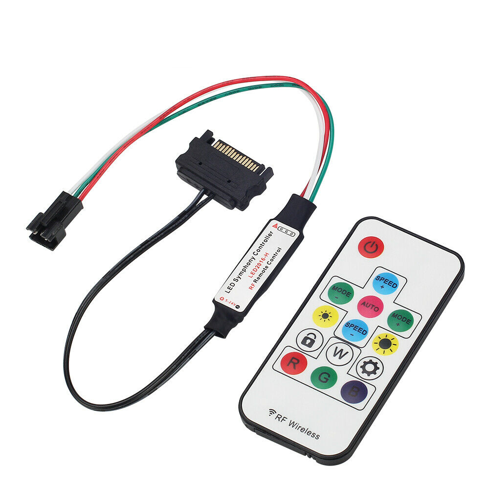 Sata Voeding 5V 3Pin Aura Rgb Argb Controller Geheugen Met Slot Strip Afstandsbediening Voor Computer Pc Case led Streep Fan