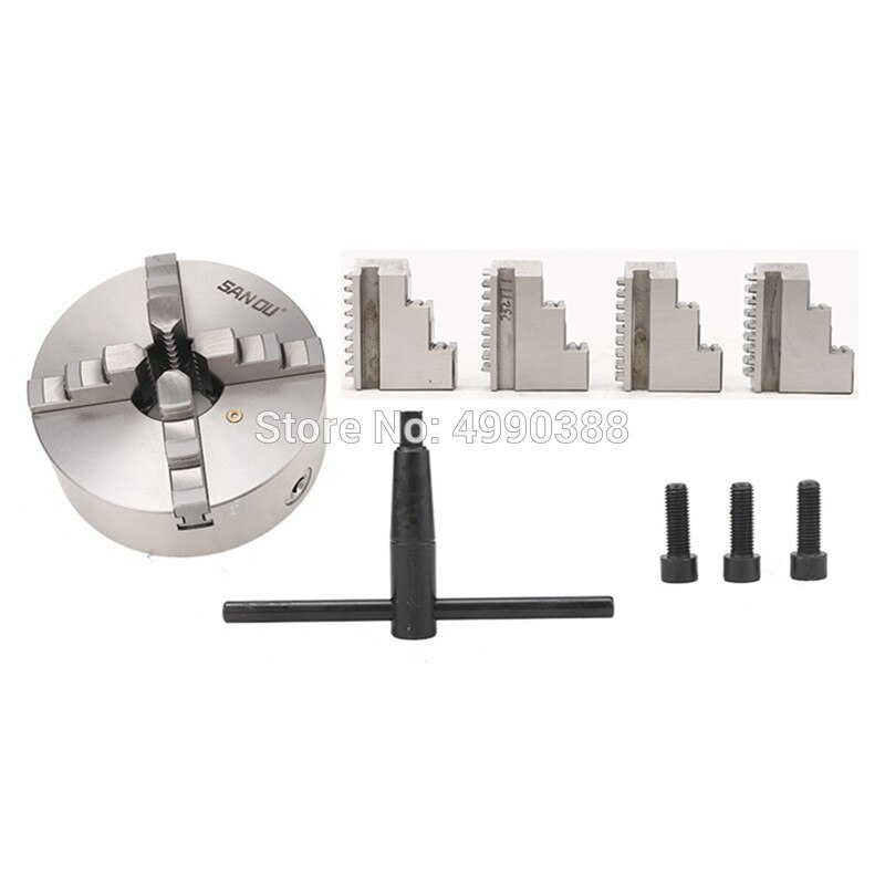 Sanou K12-100 Vier Kaak Zelfcentrerend Chuck 100 Mm 4 ''Inch Chuck Draaibank Met Gehard Staal