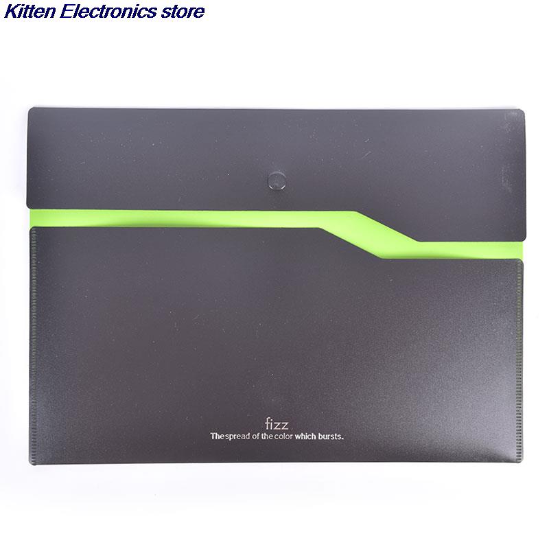 1PC Filing Product A4 File Folder Office Desk Organizer 2-layer File Bag Office Supplies: GN