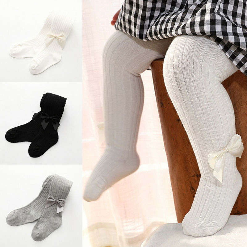 Strømpebukse tights strømper varm bomull, solid tights for baby jenter småbarn barn