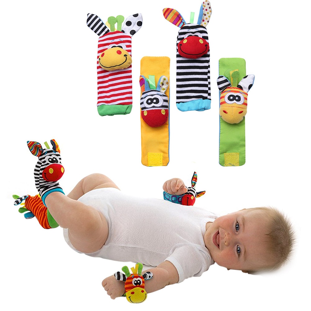 Baby Baby Kids Sokken Rammelaar Speelgoed Pols Rattle And Foot Sokken Hand Voet Developmental Speelgoed 0 ~ 24 Maanden Maanden