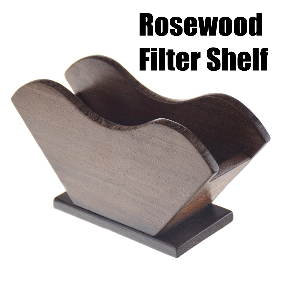 V60 Barista Coffee Paper Filters Shelf Bamboo/Rosewood Filter Stand Espresso Coffee Maker: Rosewood