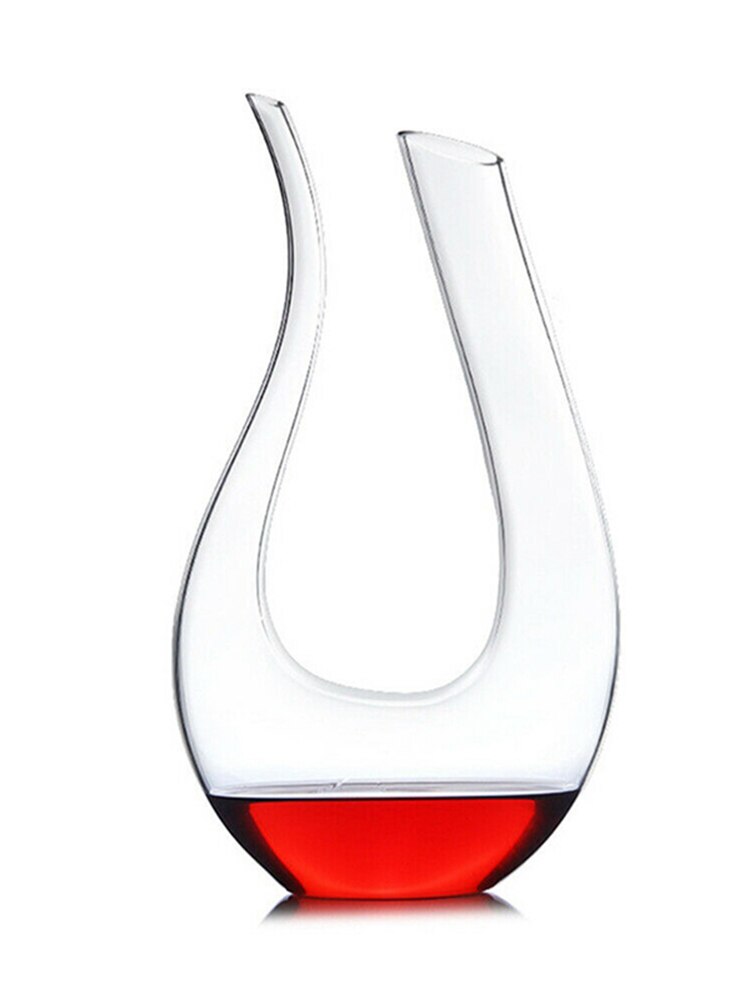 U Shape Lead Free Premium Crystal Glass Wine Decanter Carafe Crystal Glass Clear Wine Aerator Crystal Glass Wine Decanter Grade