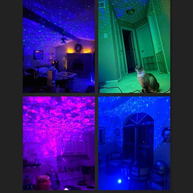 Projektor do oświetlenia nocnego z głośnik Led na Bluetooth dynamiczne światło nocne dla dzieci dorośli do sypialni/imprezy/wystroju domu