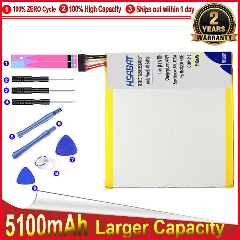HSABAT 0 Cycle 5100mAh C11P1310 Battery for ASUS FonePad 7 ME372 ME372CG K00E Tablet PC Replacement Accumulator