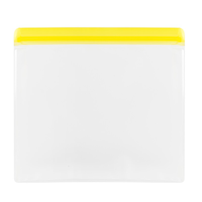PEVA Food Storage Containers Reusable Silicone Fresh Bags Moistureproof Refrigerator Vacuum Sealed Bag For Sandwich Snack Fruits: 2 yellow