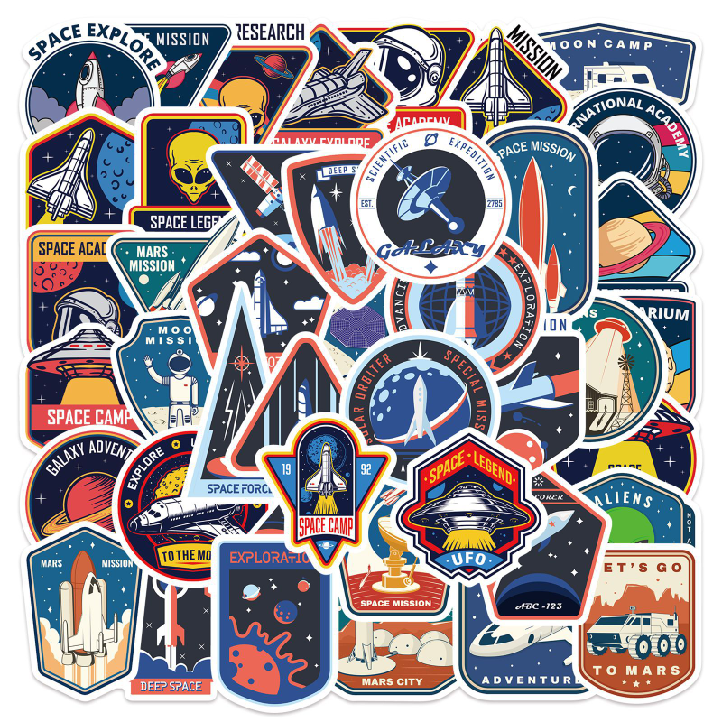 10/25/52 Uds Graffiti astronauta pegatinas OVNI espacio exterior para equipaje guitarra portátil coche bicicleta Pad teléfono casco monopatín