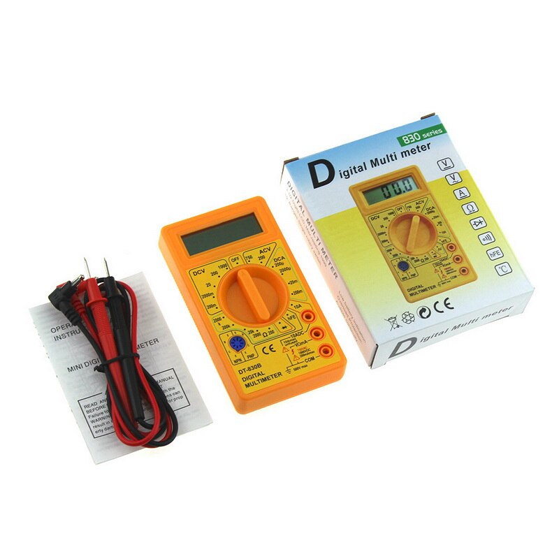 DT830 Digital Multimeter Voltmeter Ammeter Ohmmeter DC10V~1000V 10A AC 750V Current Tester Test LCD Display