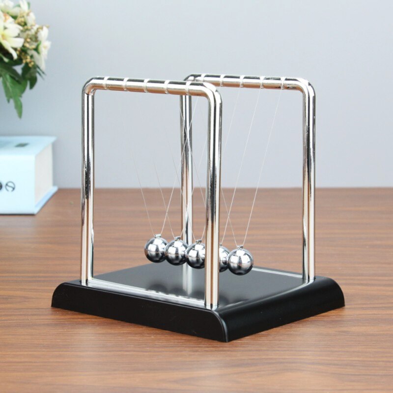 Y4UD Portable Newtons Cradle Balance Metal Ball Science Physic Toy Fingertip Fidget Swinging Ball Toy for Desktop Anti-stress