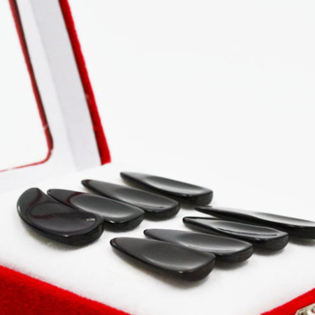 Corne de boeuf noir naturel pur clou de cithare à ongles à rainure extra épaisse pour les débutants