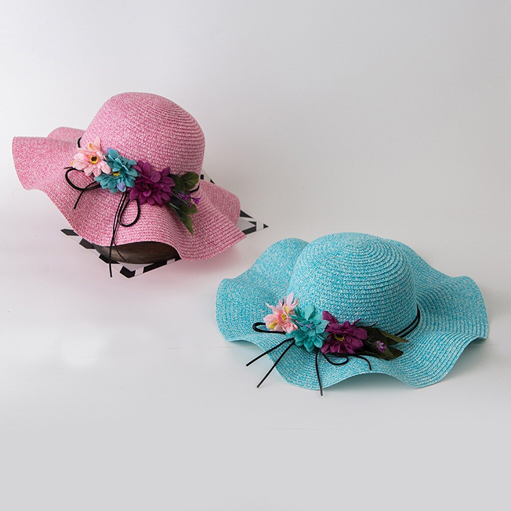 Mode Baby Zon Zomer Hoed Cap Bloem Ademend Stro Strand Hoeden Kids Baby Jongen Meisje Hoeden Caps