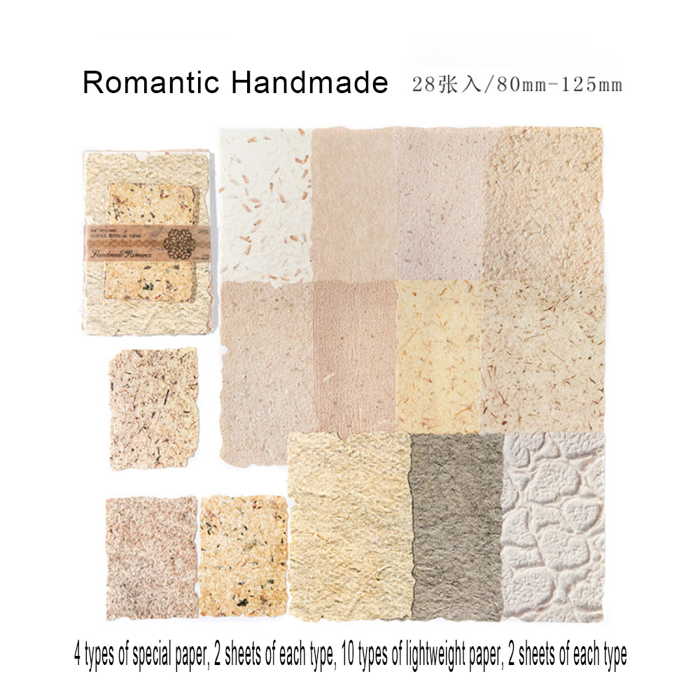 28 Sheets Aesthetic Scrapbook Paper Supplies Kit Relief Vintage Paper Scrapbooking Papers Embossed Textured Journal Decorative: light yellow