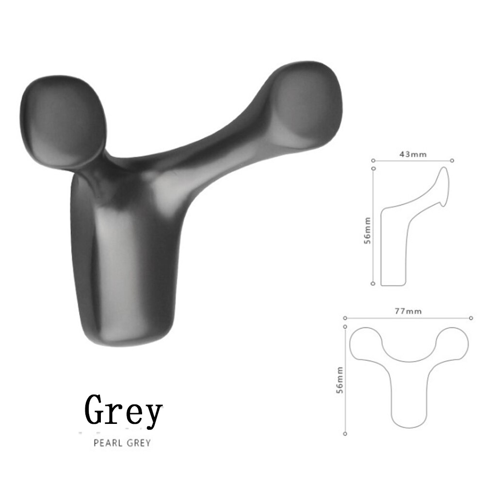 Alliage de Zinc mural vêtements crochet vache corne crochet manteau crochet salle de bain chambre Robe crochet manteau crochet maison salon accessoires: Grey