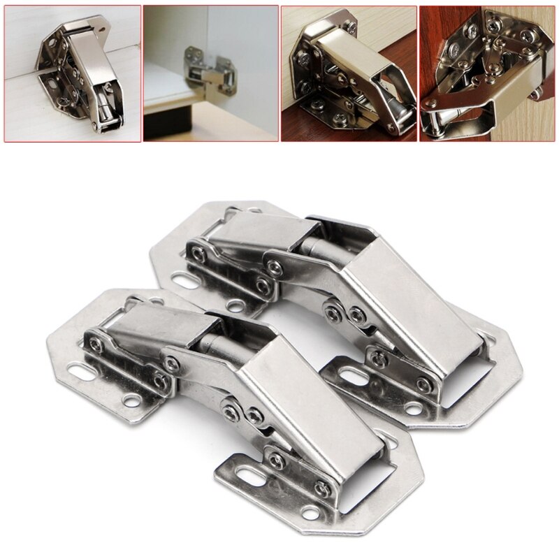 2Pcs Easy Mount 90 Degree Concealed Kitchen Cabinet Cupboard Sprung Door Hinges 87HB