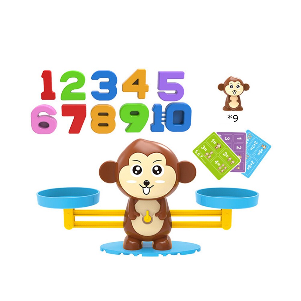 Montessori Math Toy Digital Monkey Balance Scale Educational Math Penguin Balancing Scale Number Board Game Kids Learning Toys: 9