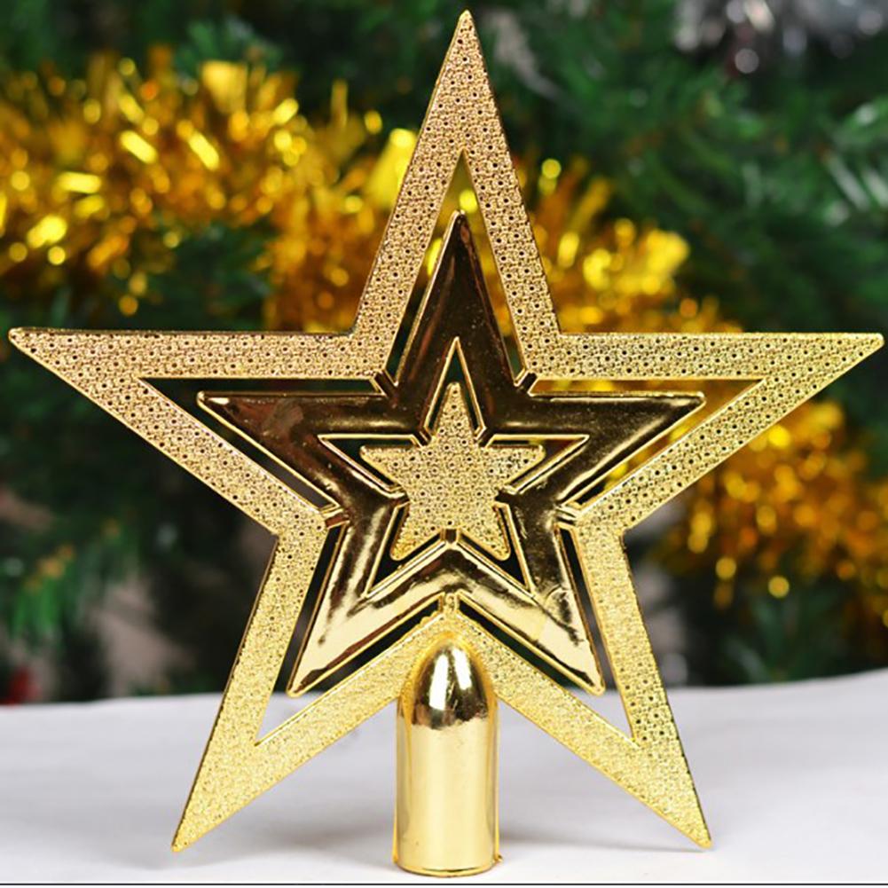 OutdoOutdoor Home Decor Vrolijk Kerst Ornamenten Boom Topper Glitter Ster Decoratie Thuis Tafel Xmas Decoratie