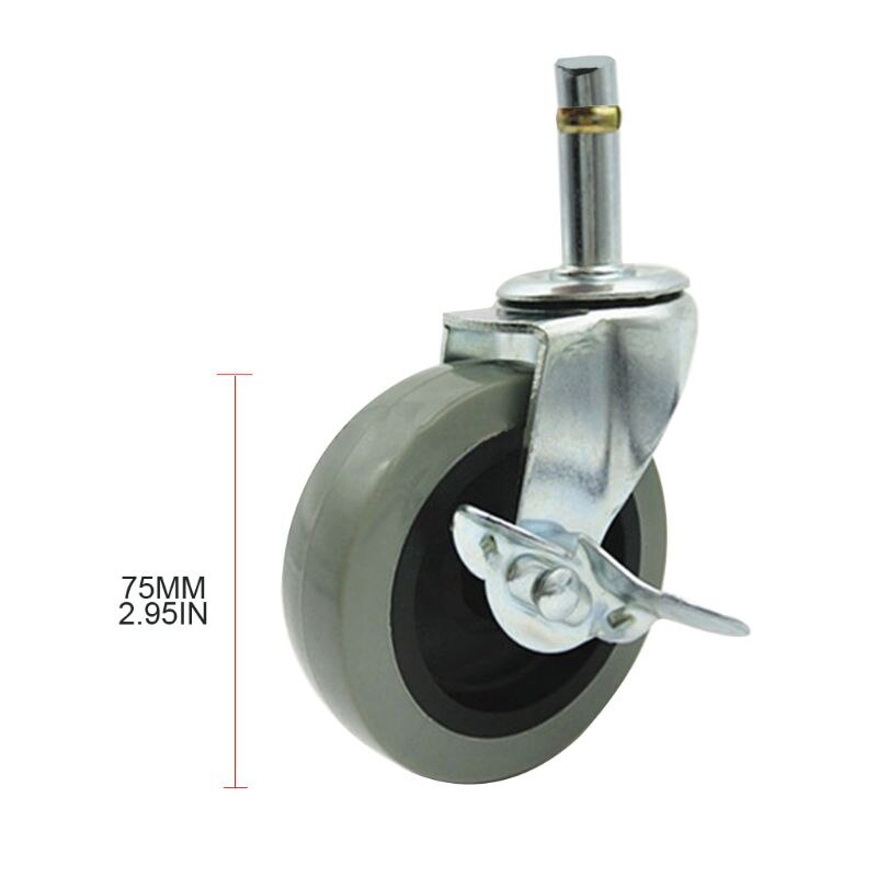 5 Pcs Office Chair Caster Wheels with Brake Replacement Chair Csters Soft Safe Rollers Furniture Hardware