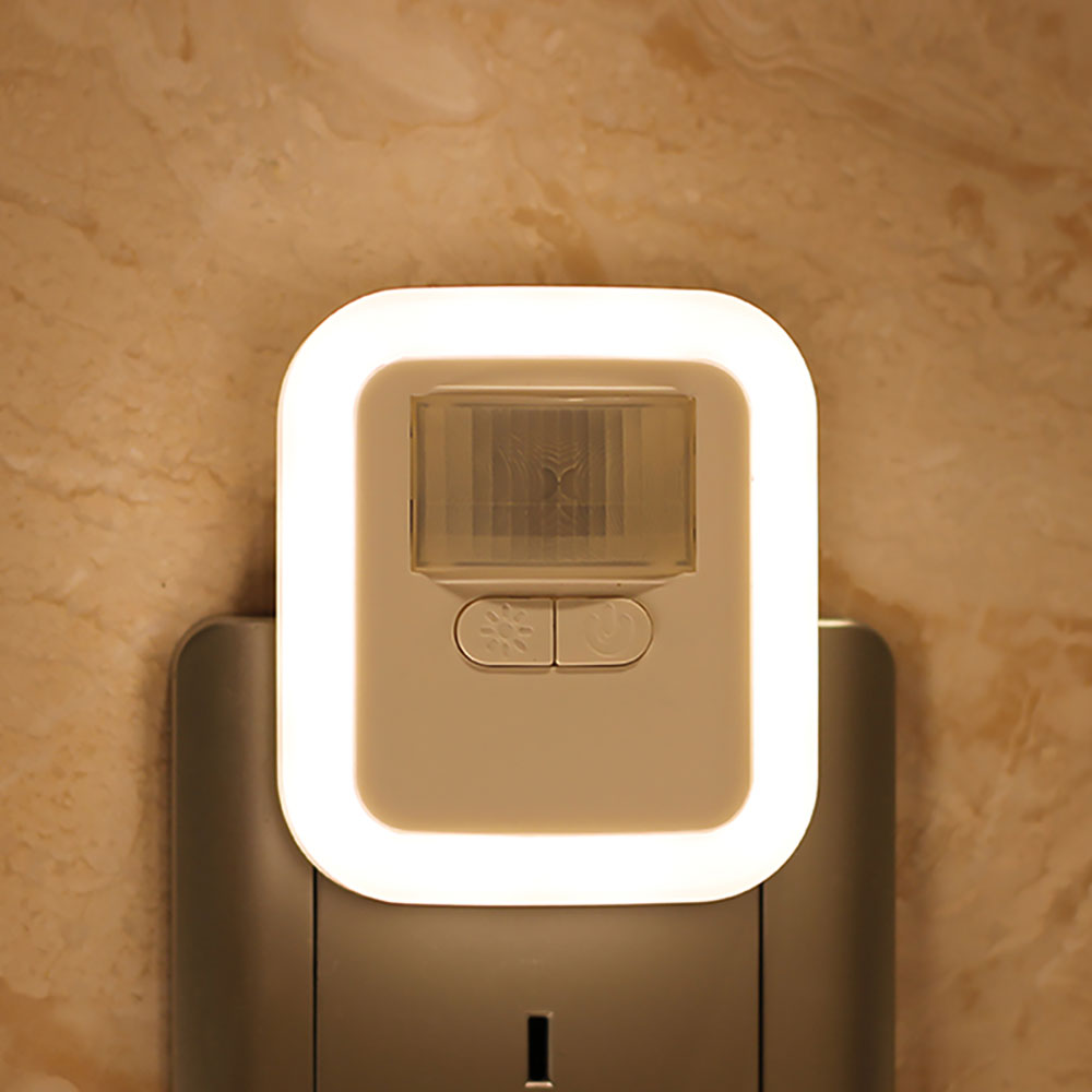 LED Plug-in Motion Sensor Licht Muur Nacht Lamp Licht met Helderheid 30 s/60 s/90 s/120 s Verlichting Instelbaar voor Woonkamer