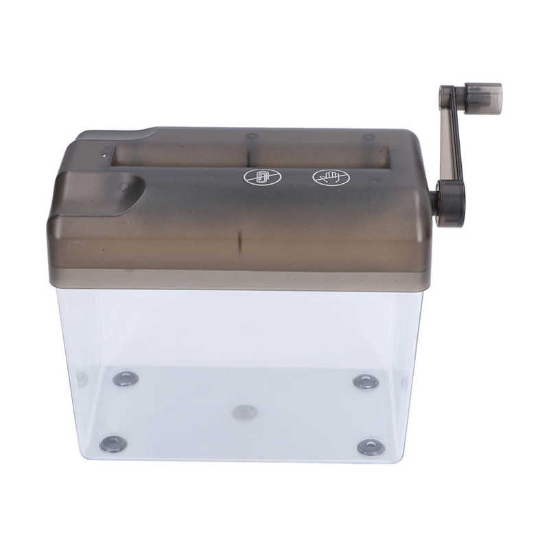Manual Paper Shredder Portable Manual Compact Structure Simple Operation Hand Crank Shredder for Office Desktop Home: Grey
