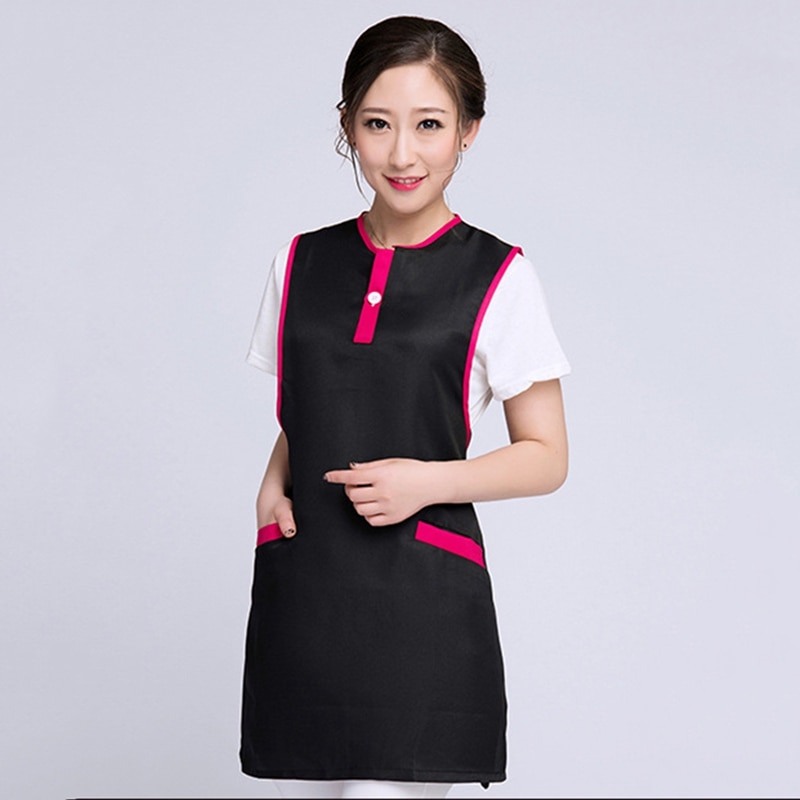 uniforme peluqueria mujer delantal Delantales de cocina para mujer, delantal de trabajo para peluquería, salón de belleza, Spa, corte de pelo, babero, capa de estilismo para el cabello, uniforme de tela de cintura